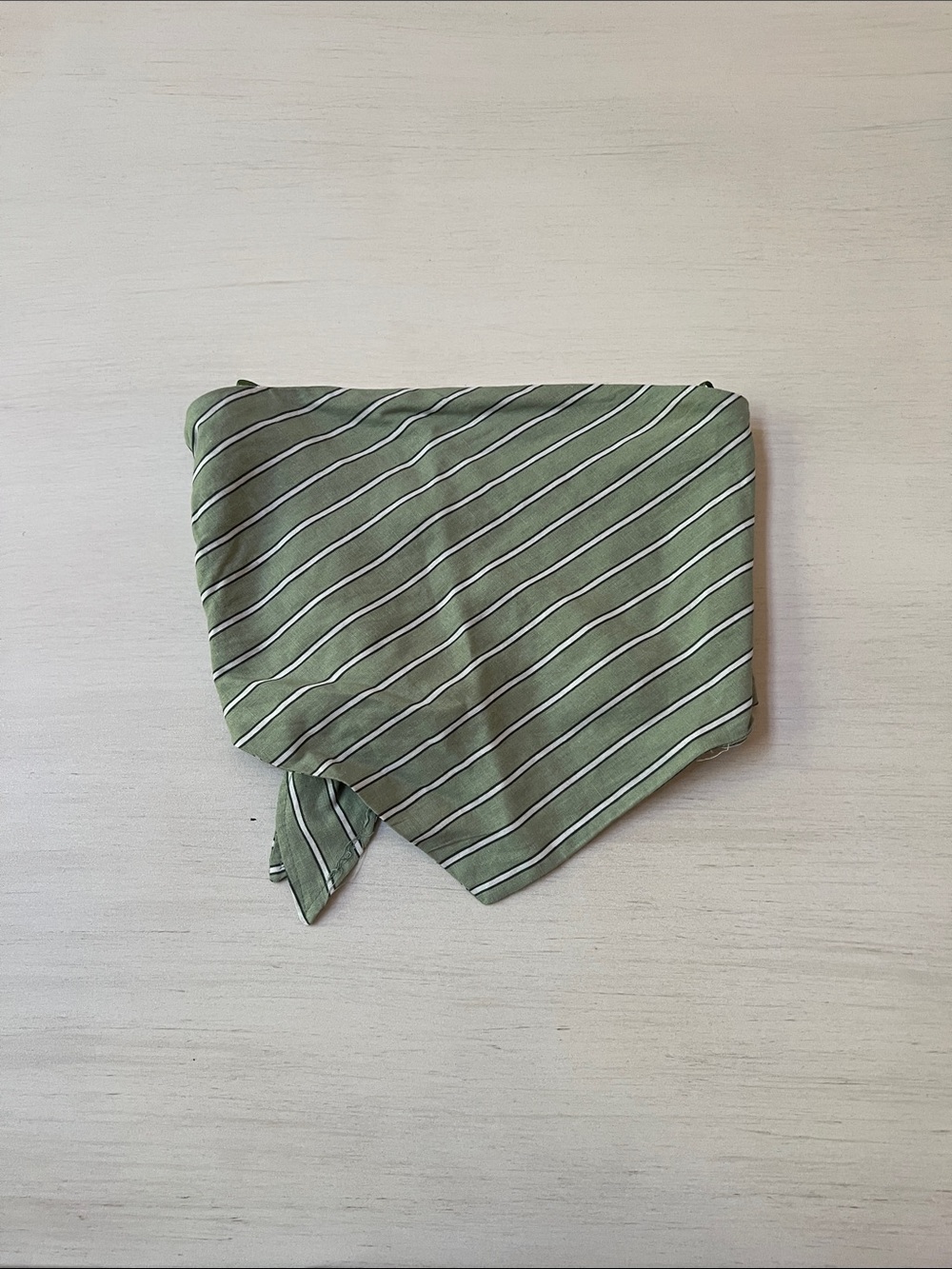 Zara Olive Green Striped Handkerchief Top